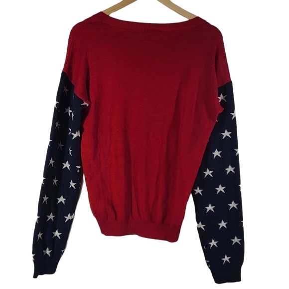 Coca-Cola Patriotic Sequin Logo Sweater 2014 Women’s Size Small USA Flag Pullove - Picture 2 of 4